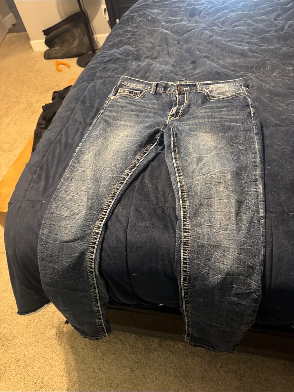 Men's Skinny Jeans in Faded Blue Denim